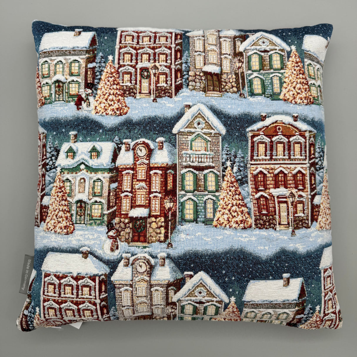 Kissenhülle "Winterstadt" 45x45 cm – Gobelin Dekokissen | Winter Kissen von Wimpelberg