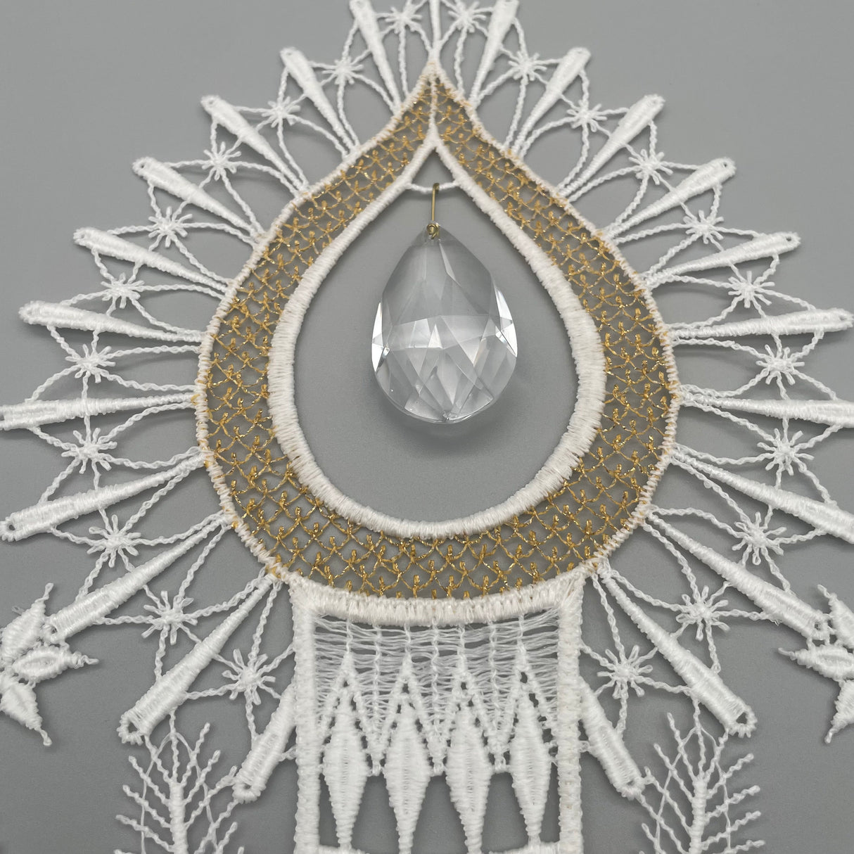 Fensterbild Weihnachten Plauener Spitze Kerze von Wimpelberg