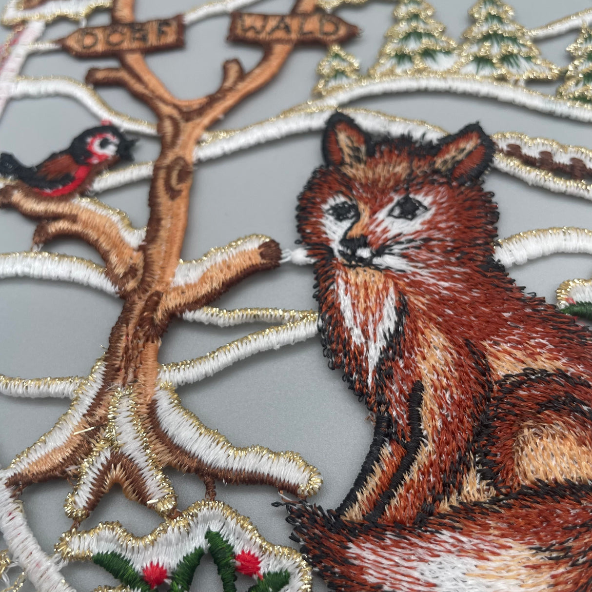 Fensterbild Weihnachten zum aufhängen Fuchs und Vogel von Wimpelberg