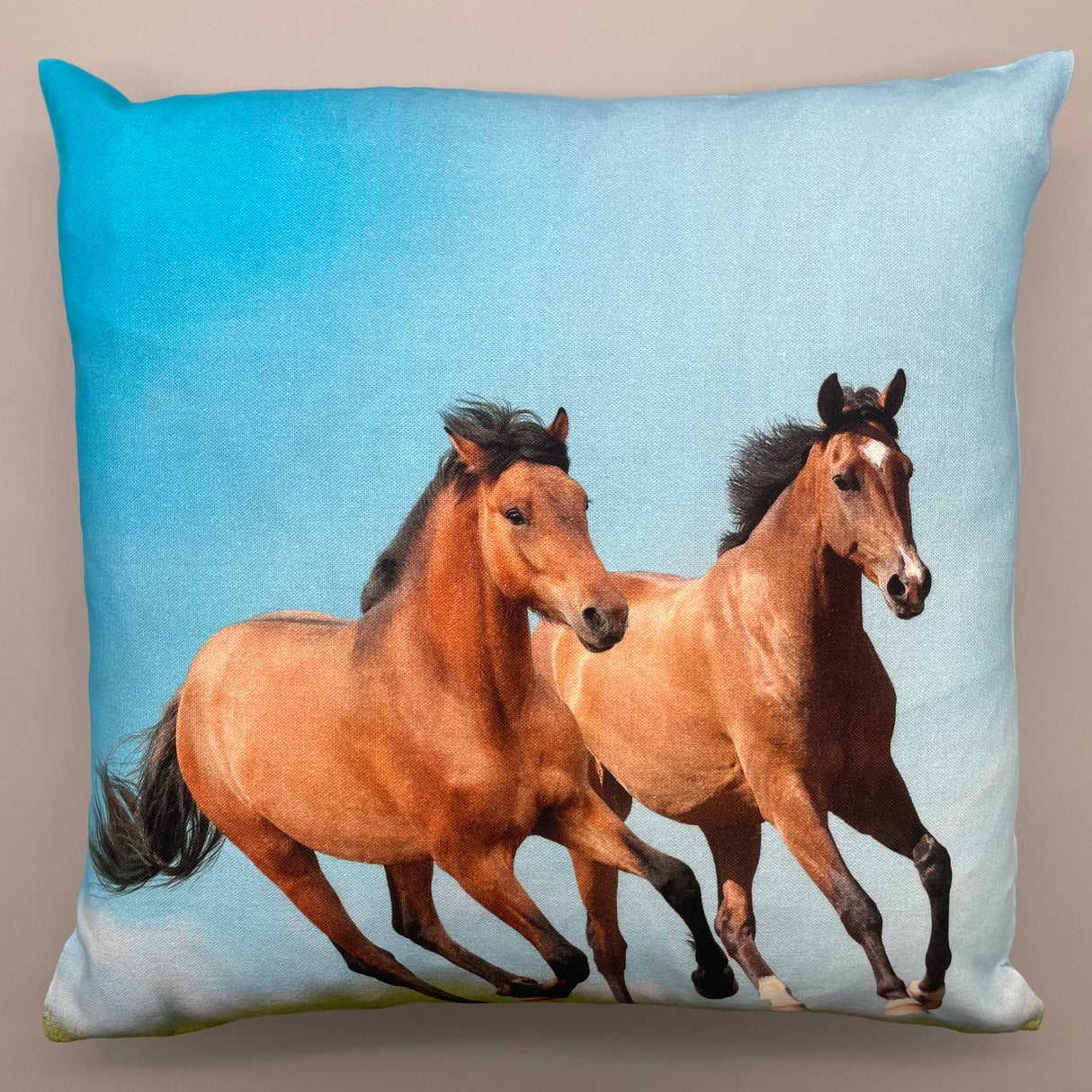 Baumwolle Kissenbezug Tiermotive - 45x45cm 2 Pferde von Wimpelberg