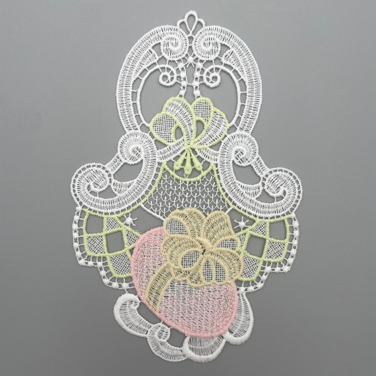 Plauener Spitze Fensterbild Ostern mit Ei Ei/pink von Wimpelberg