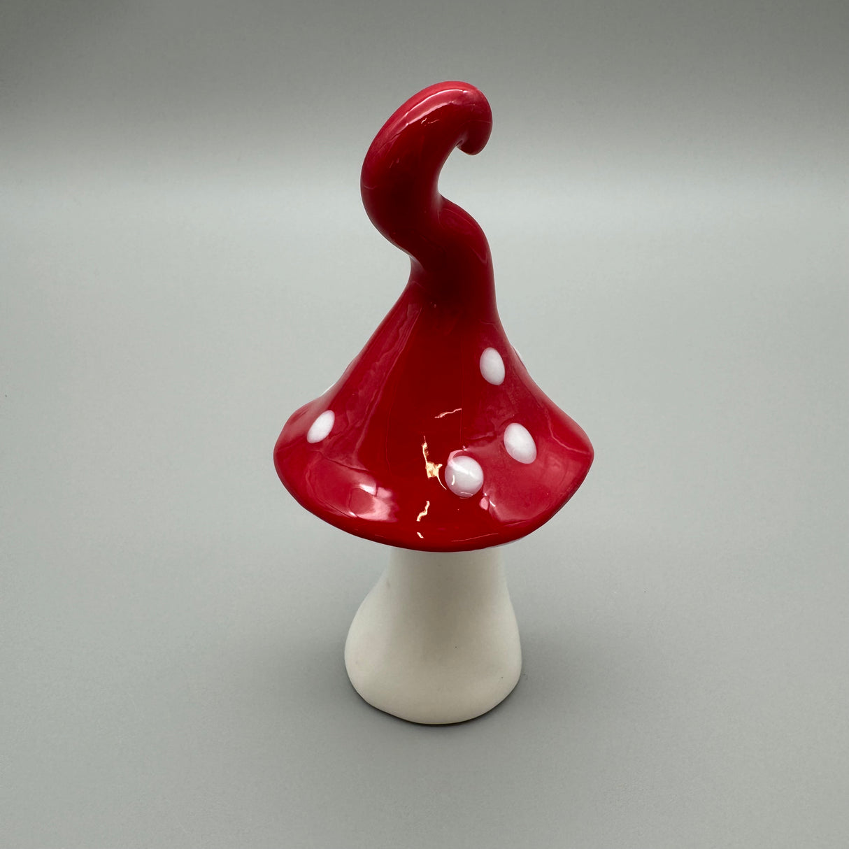 Charmanter Deko-Pilz Rot-Weiß aus Steingut (6x13cm und 8x18cm) 13cm von Wimpelberg