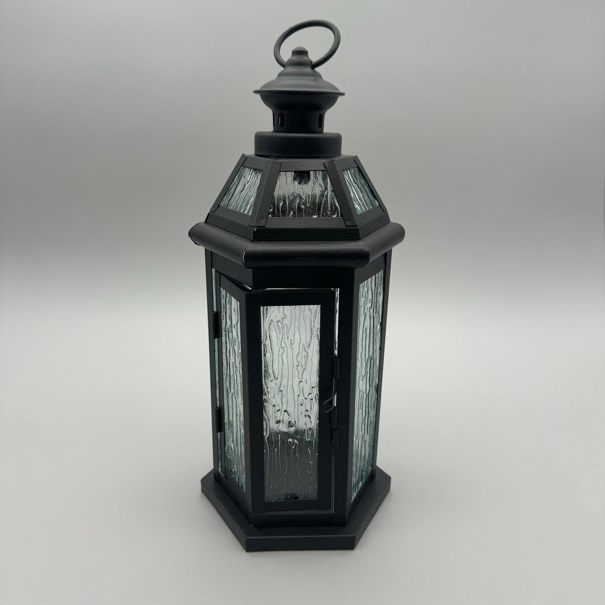 Laterne aus mattem, schwarzem Metall – 14x30cm und 17x38cm 14x30cm von Wimpelberg