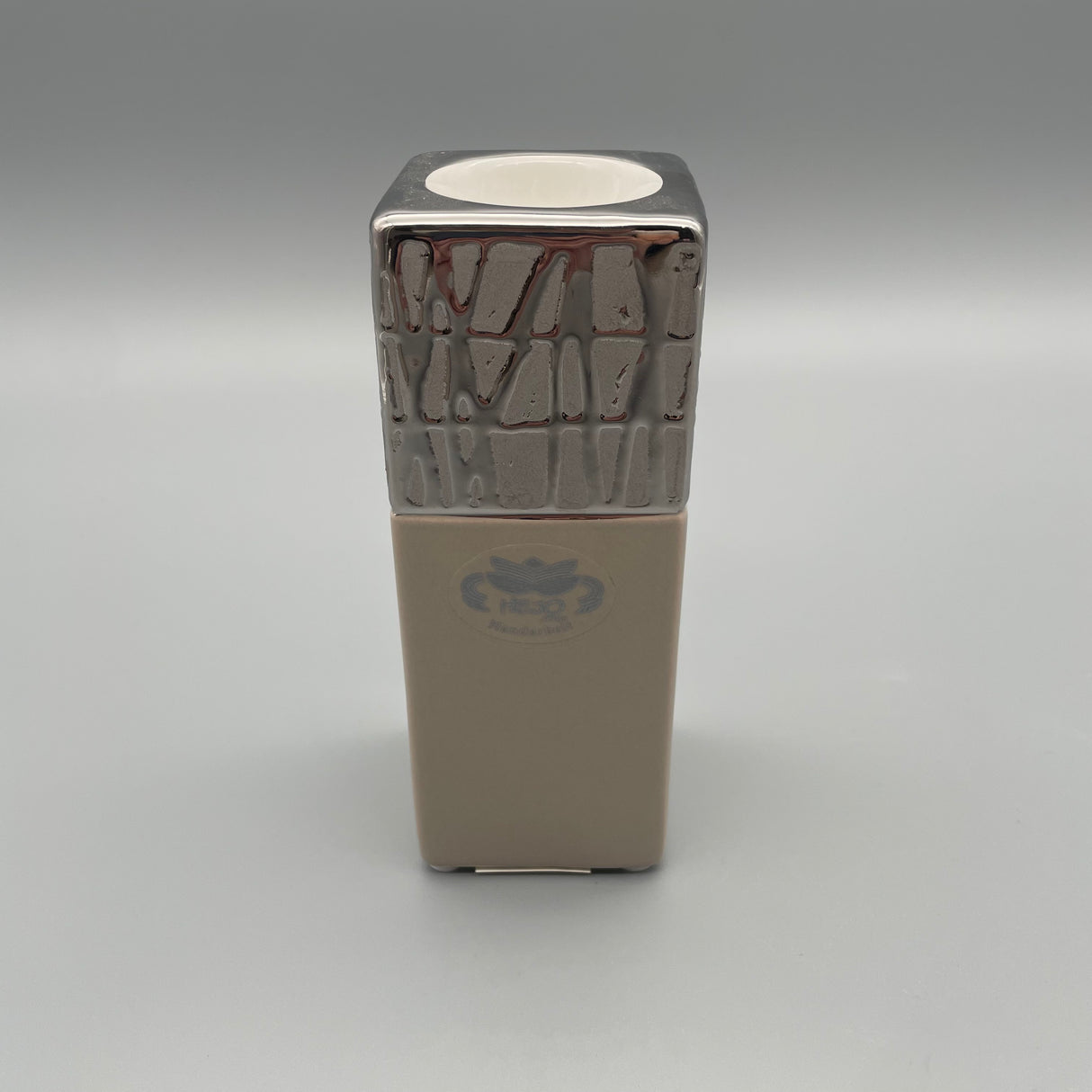 Designkerzenhalter "Cappu" silber-weiß von Wimpelberg