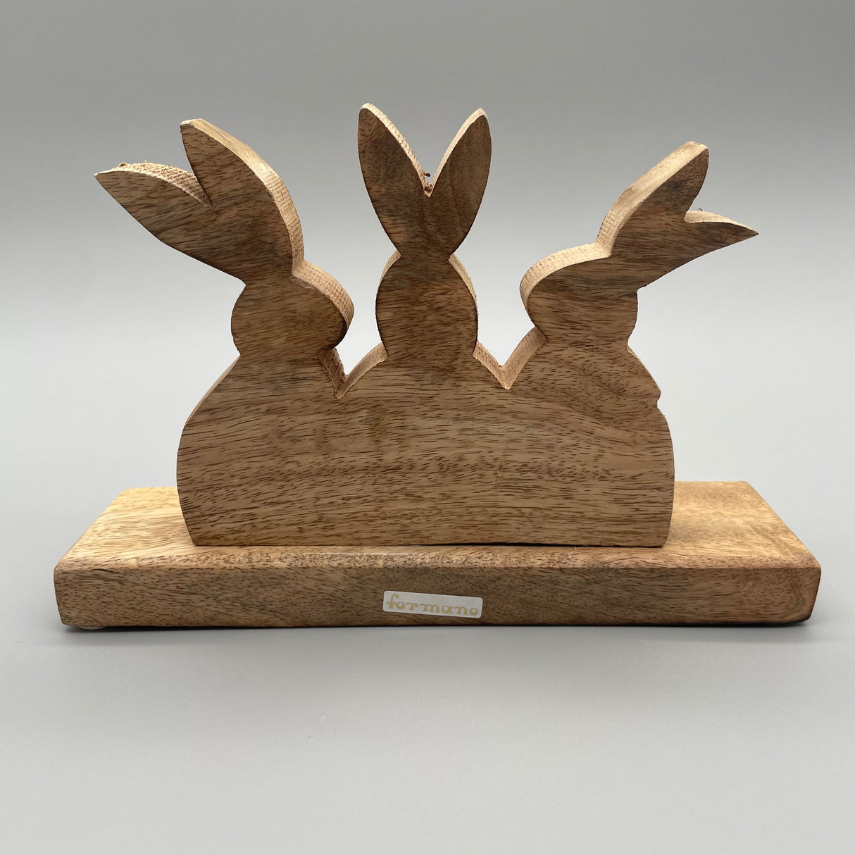 Deko Osterhasen Trio aus Mango Holz | Osterdekoration von Wimpelberg