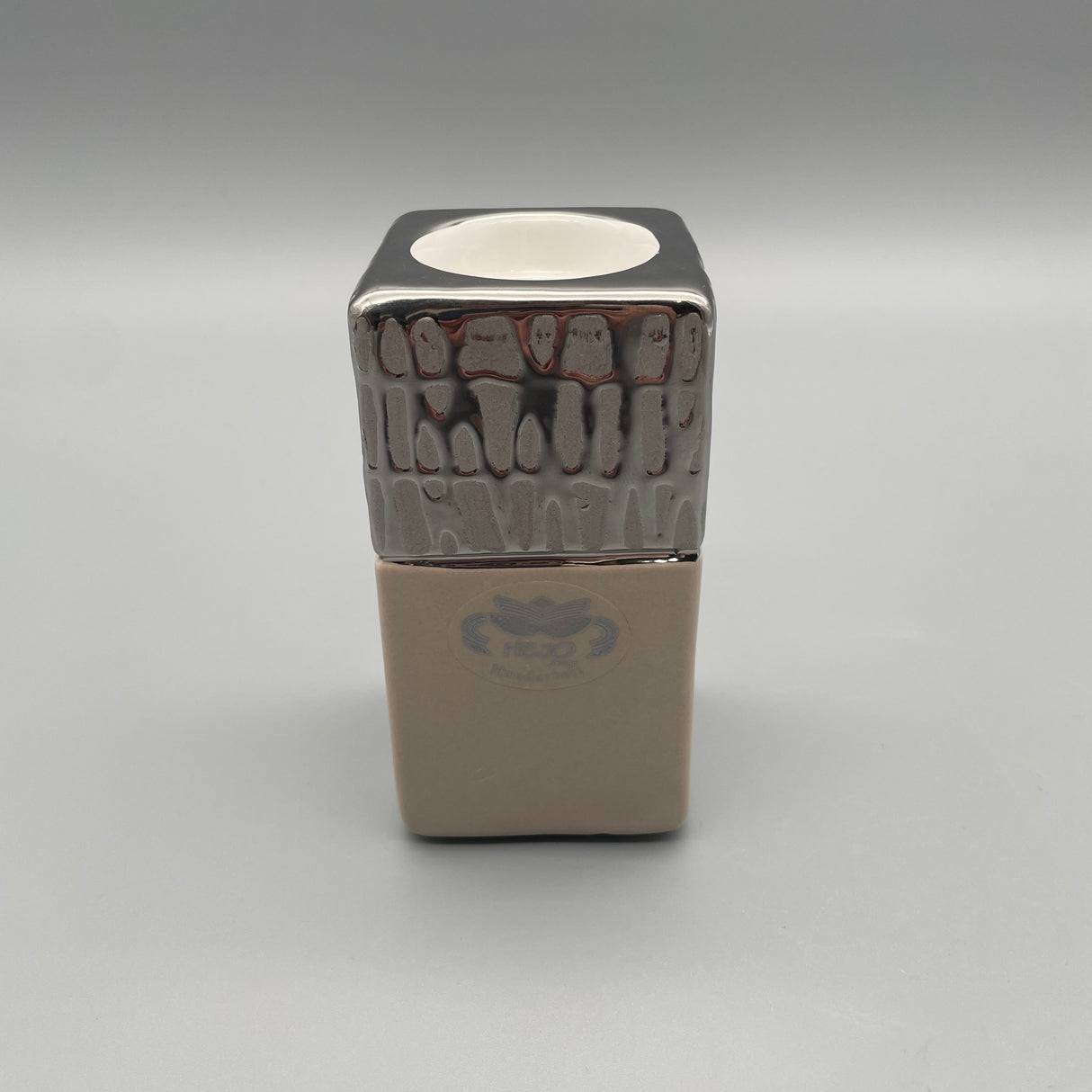 Designkerzenhalter "Cappu" silber-weiß von Wimpelberg