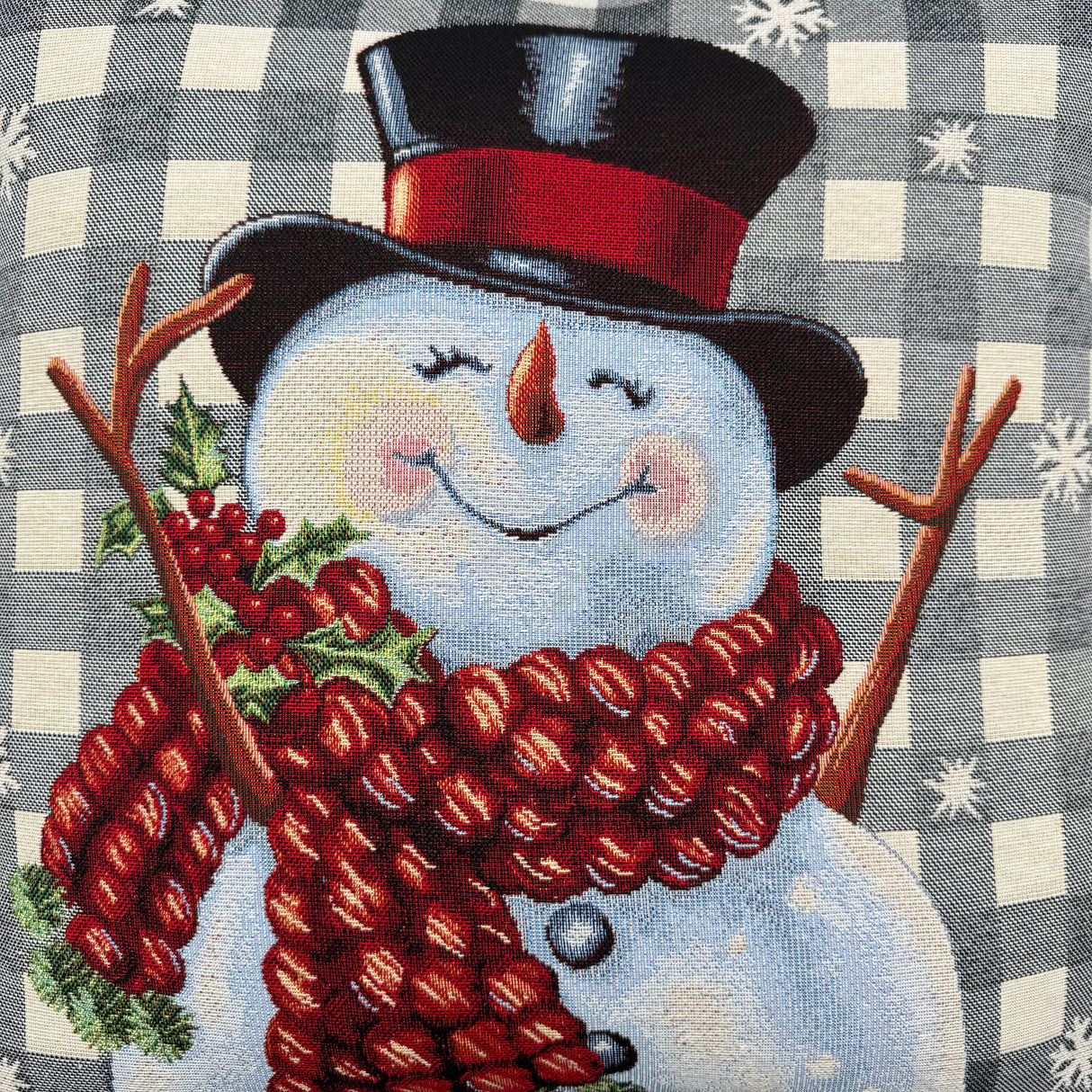 Kissenhülle Winter 45x45 cm – Gobelin Winter Sven Schneemann von Wimpelberg