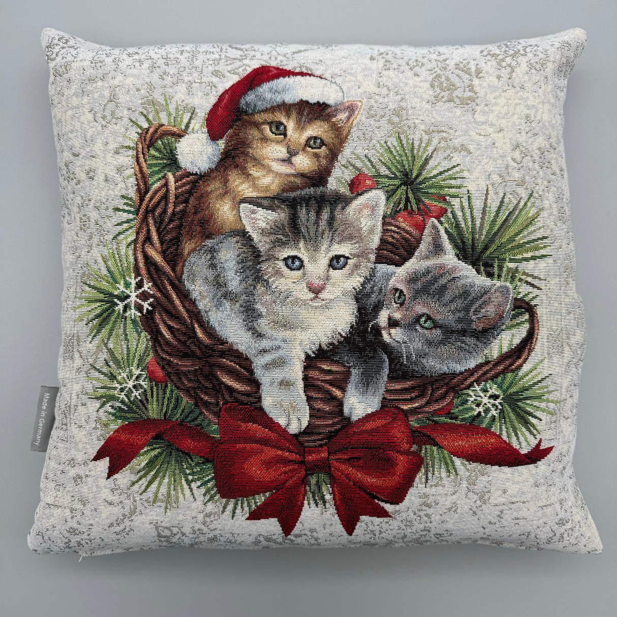 Kissenhülle Weihnachten 45x45 cm – Gobelin Weihnachten Katzen von Wimpelberg