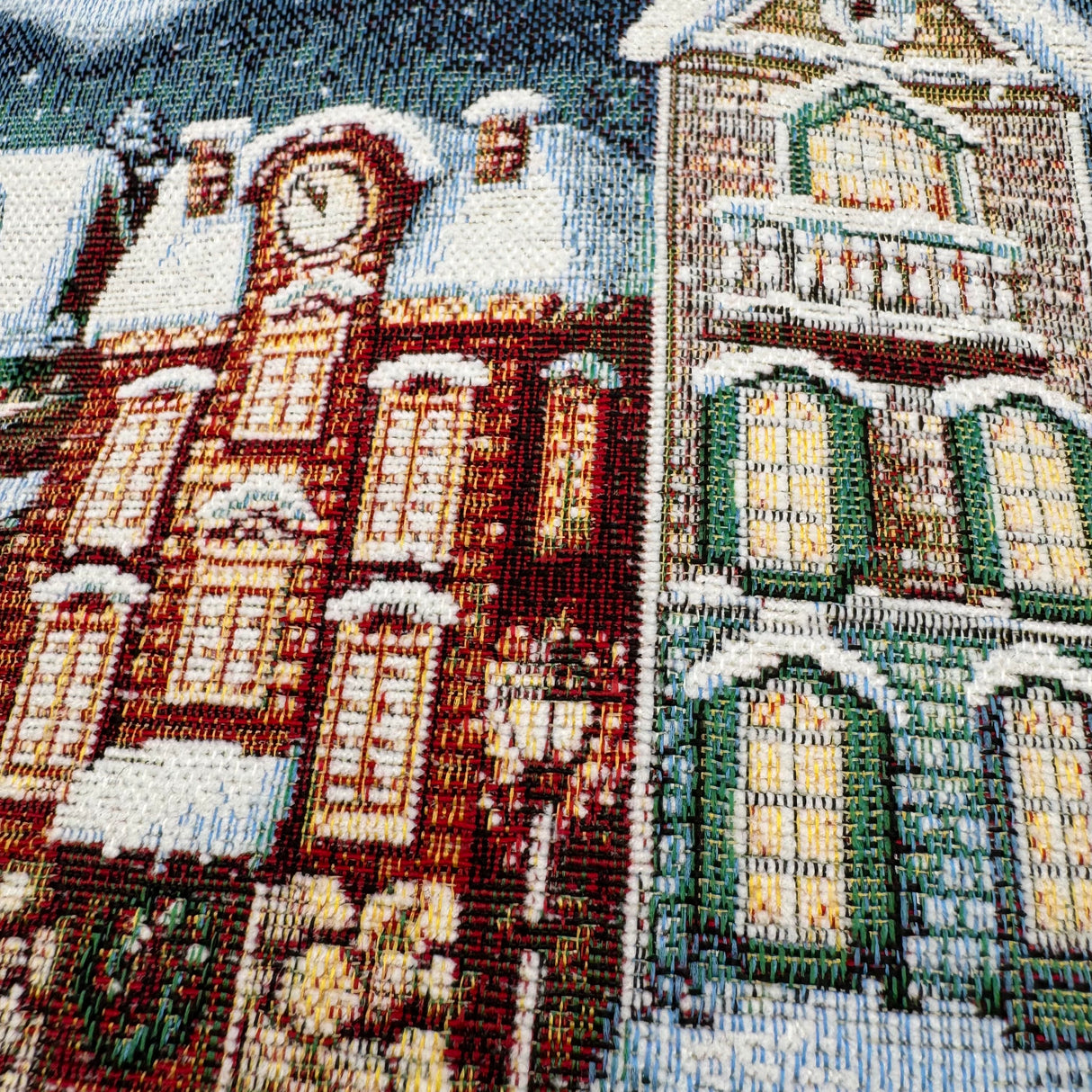 Kissenhülle "Winterstadt" 45x45 cm – Gobelin Dekokissen | Winter Kissen von Wimpelberg