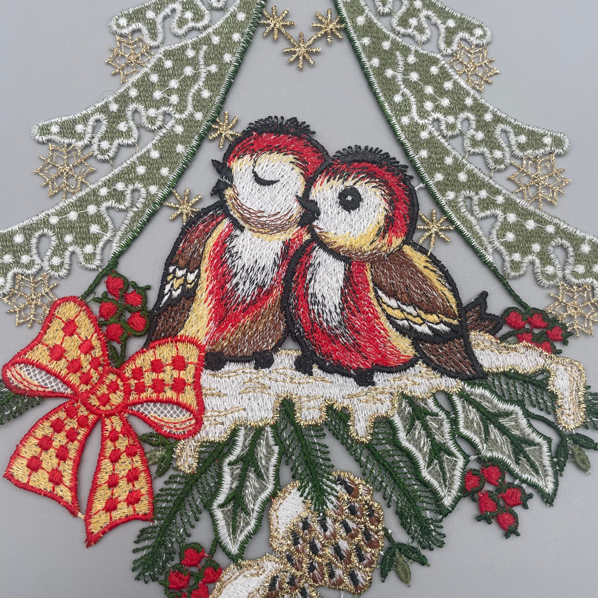 Fensterbild Weihnachten zum aufhängen Vogelpaar von Wimpelberg