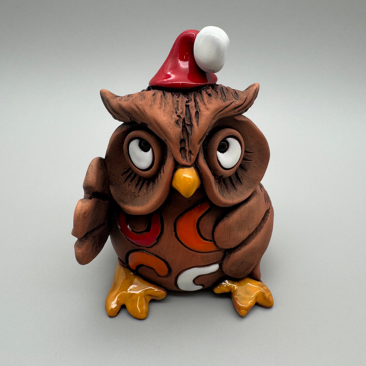 Deko Eule aus Keramik 13x10 cm – Winterliche Dekofigur von Wimpelberg