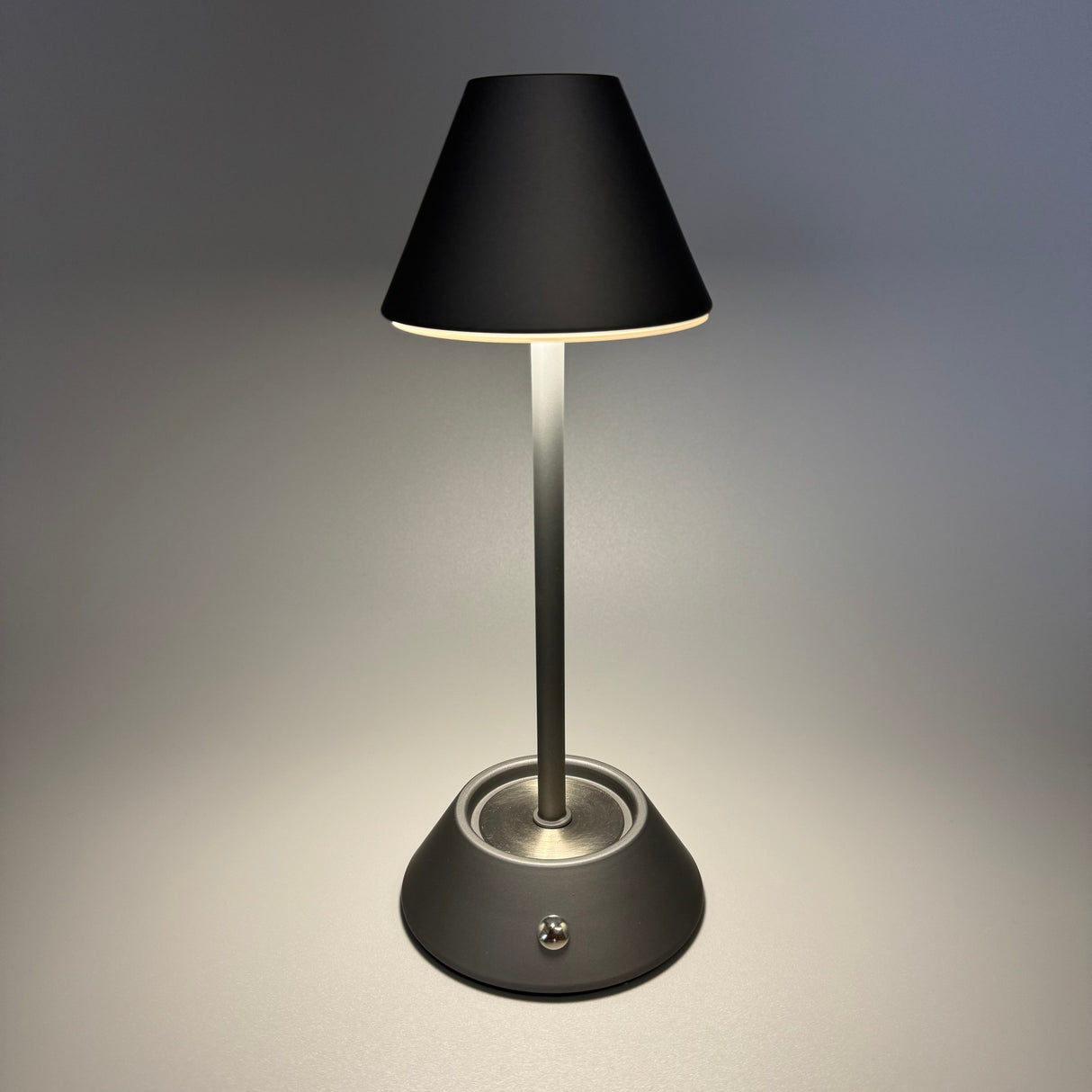 LED-Lampe rund 26cm Touch - Grau | LED Deko Lampe | Schirmdesign von Wimpelberg