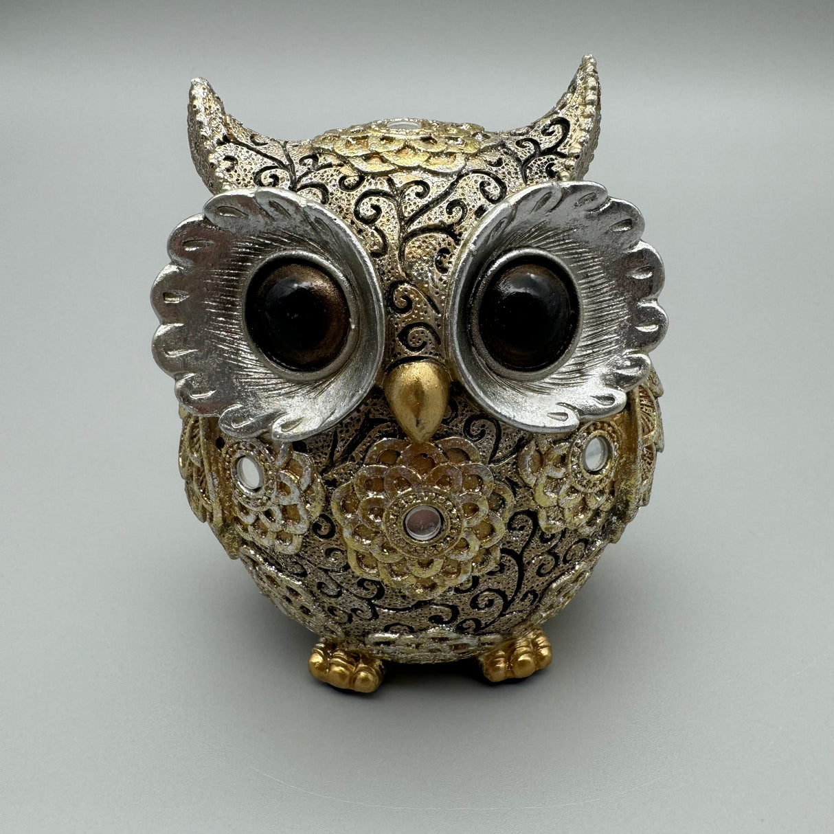 Dekofigur Eulenpaar ORNAMENTS – in Gold und Silber klein von Wimpelberg