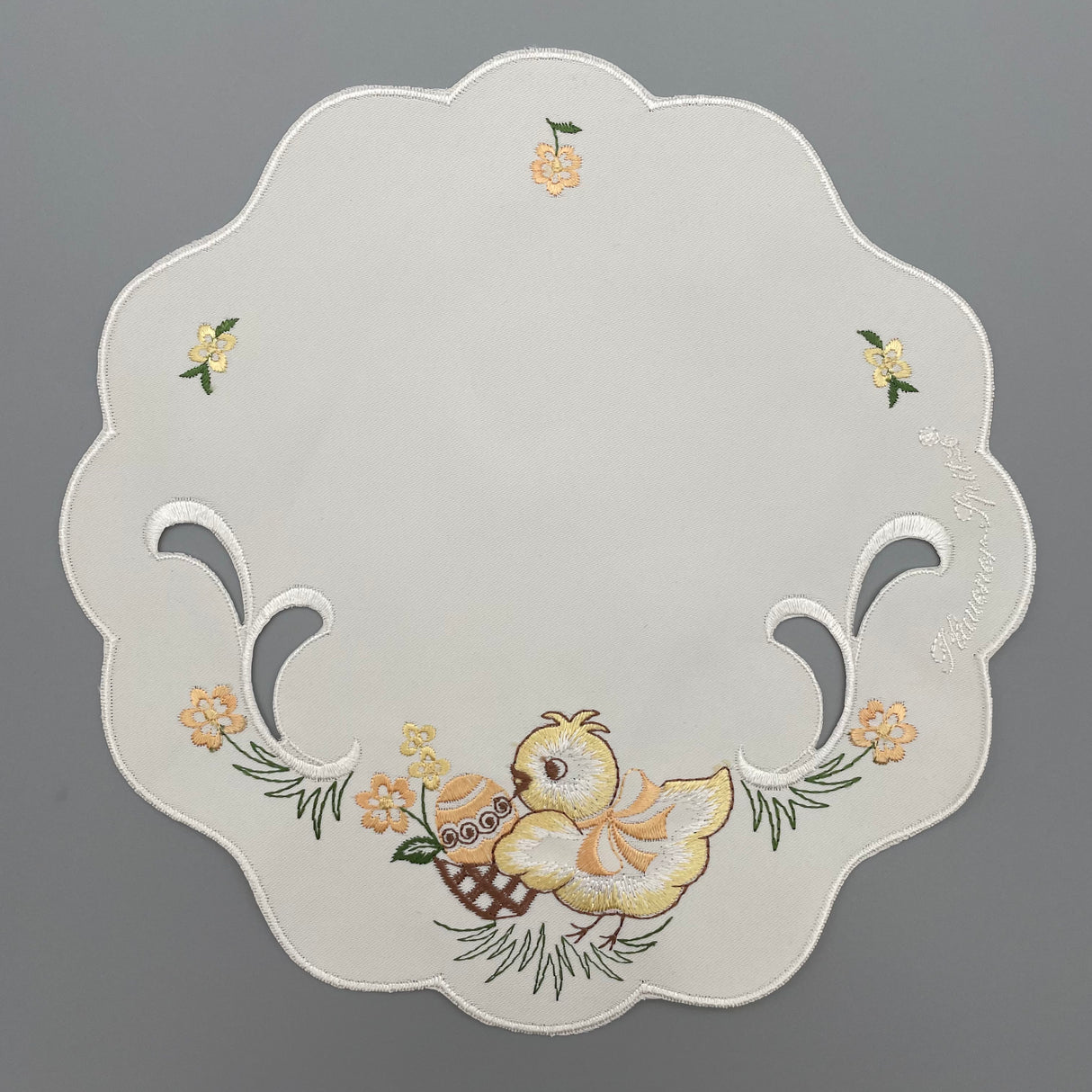 Osterdecke 26cm rund Küken | Osterdeko von Wimpelberg