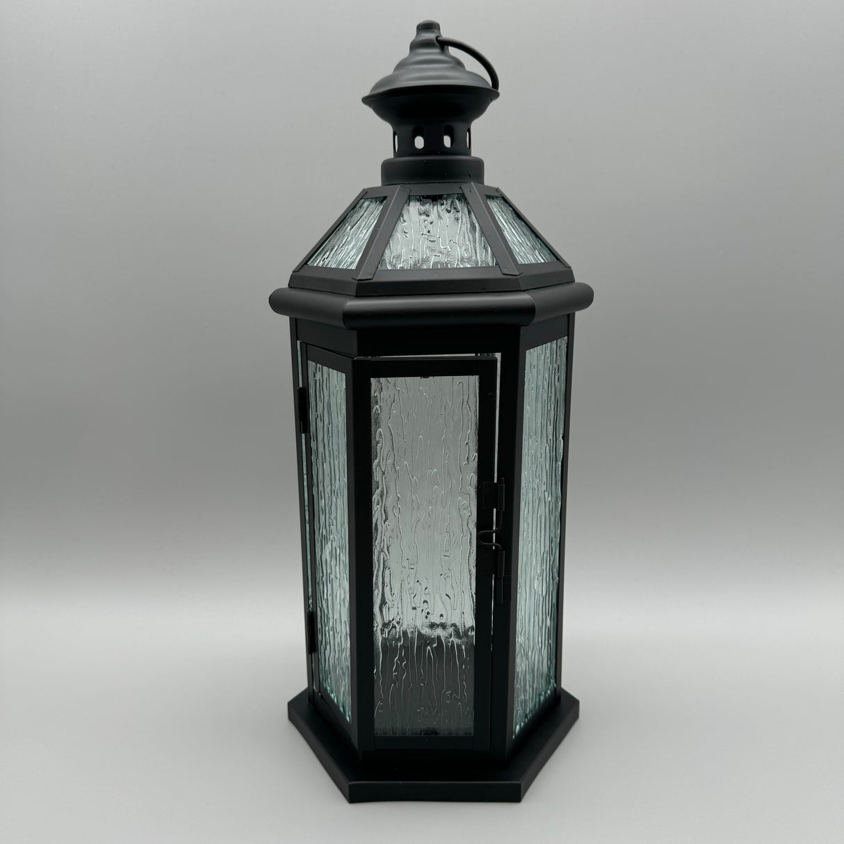 Laterne aus mattem, schwarzem Metall – 14x30cm und 17x38cm 17x38cm von Wimpelberg