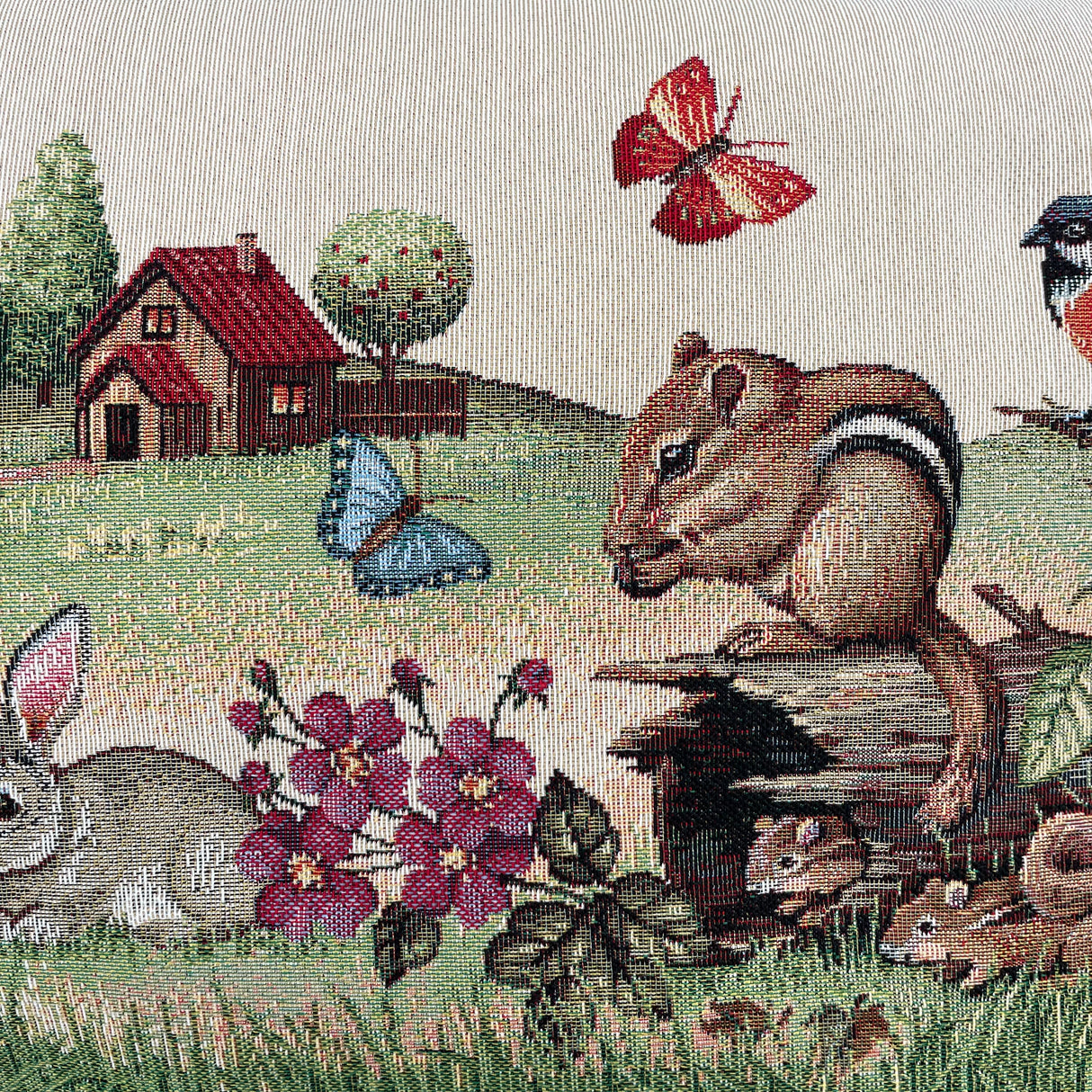 Kissenhülle Gobelin "Tiere" - 38x48cm | Frühlings Kissenhülle von Wimpelberg