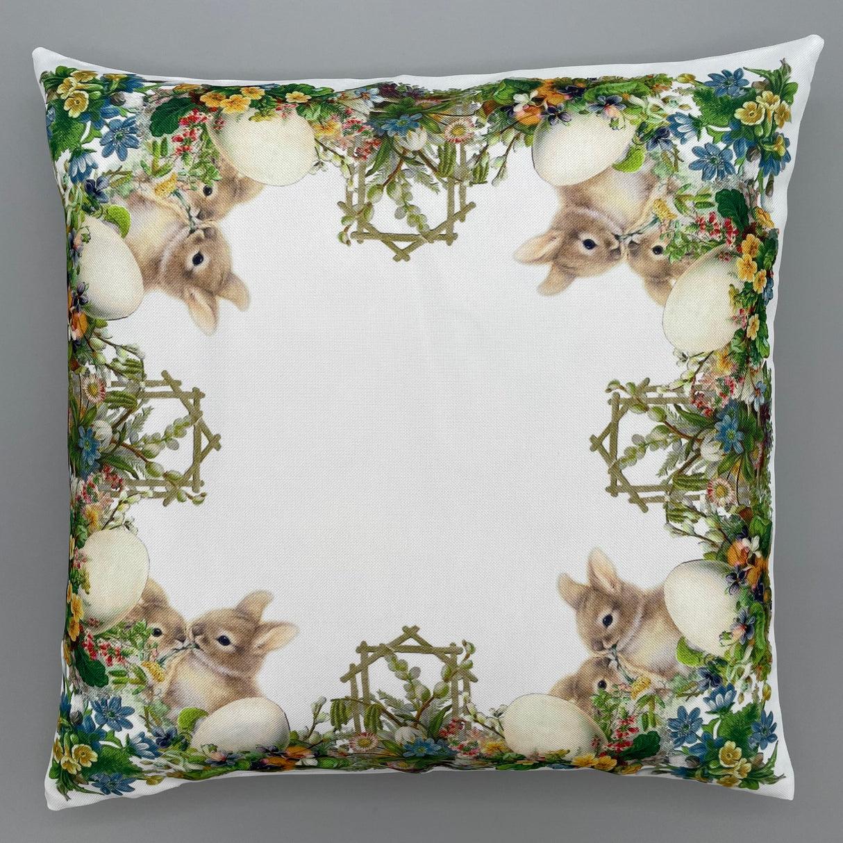 Kissenhülle Ostern Osterhasen und Ostereier - 40x40cm von Wimpelberg