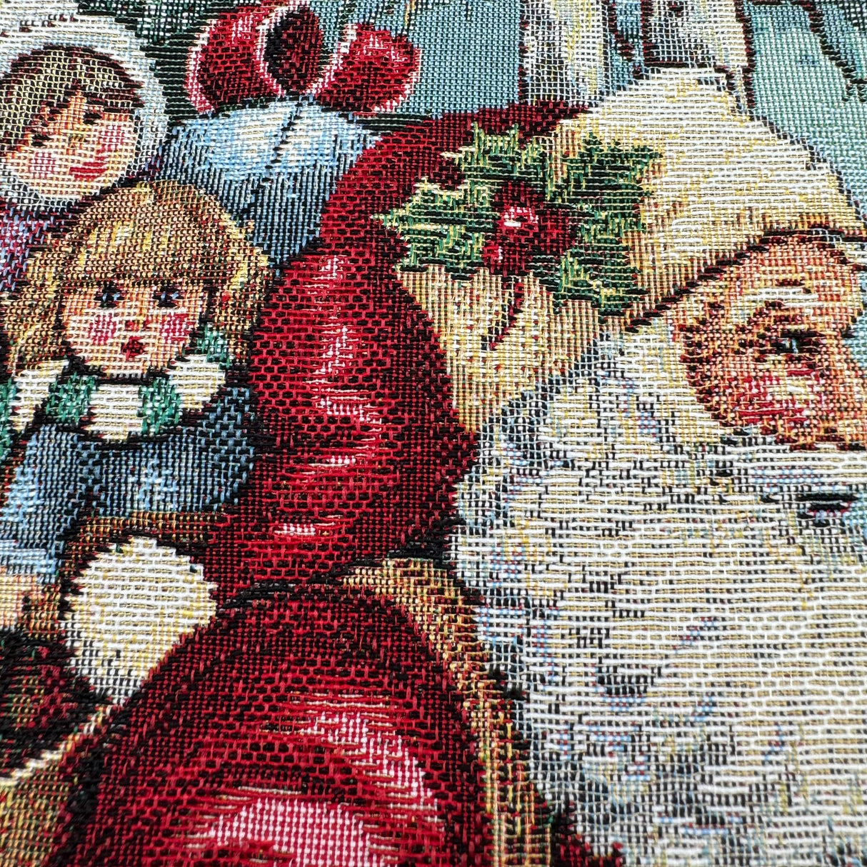 Kissenhülle "Santa-Santa-Pferd" und "Santa-Santa-Esel" 45x45 cm – Gobelin Weihnachten von Wimpelberg