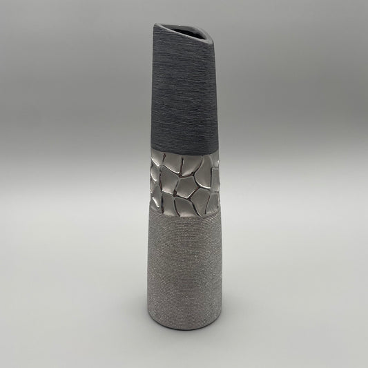 Vase aus Keramik - silber-grau   von Wimpelberg