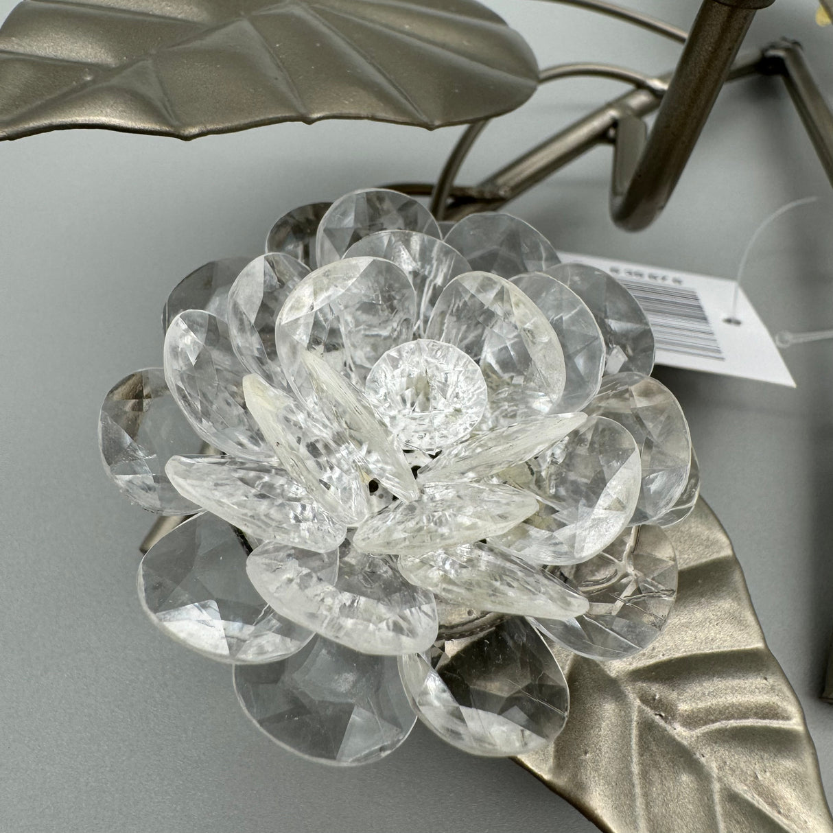 Tischleuchter Seerose klar – 22 cm aus silbernem Metall Teelichthalter von Wimpelberg