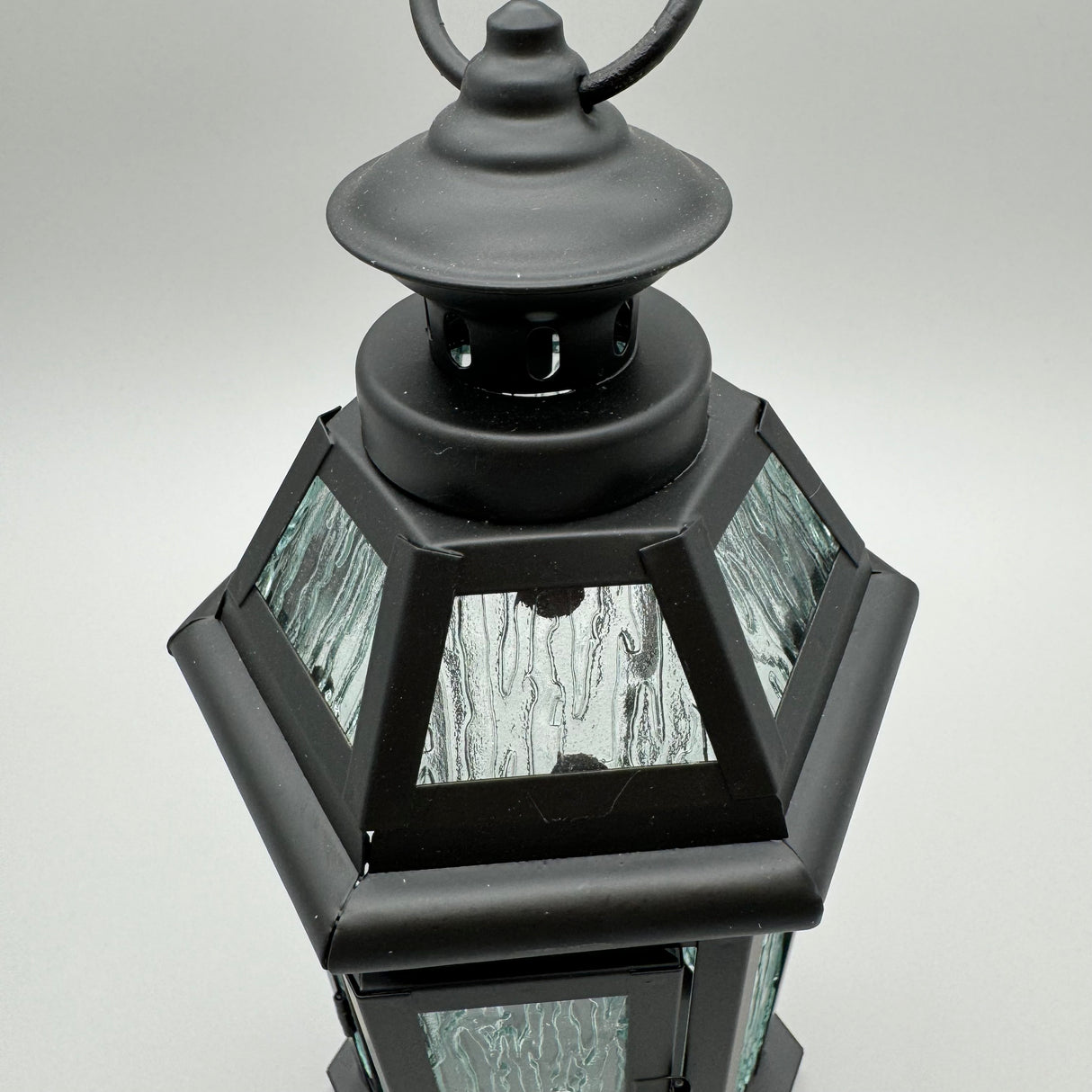 Laterne aus mattem, schwarzem Metall – 14x30cm und 17x38cm von Wimpelberg