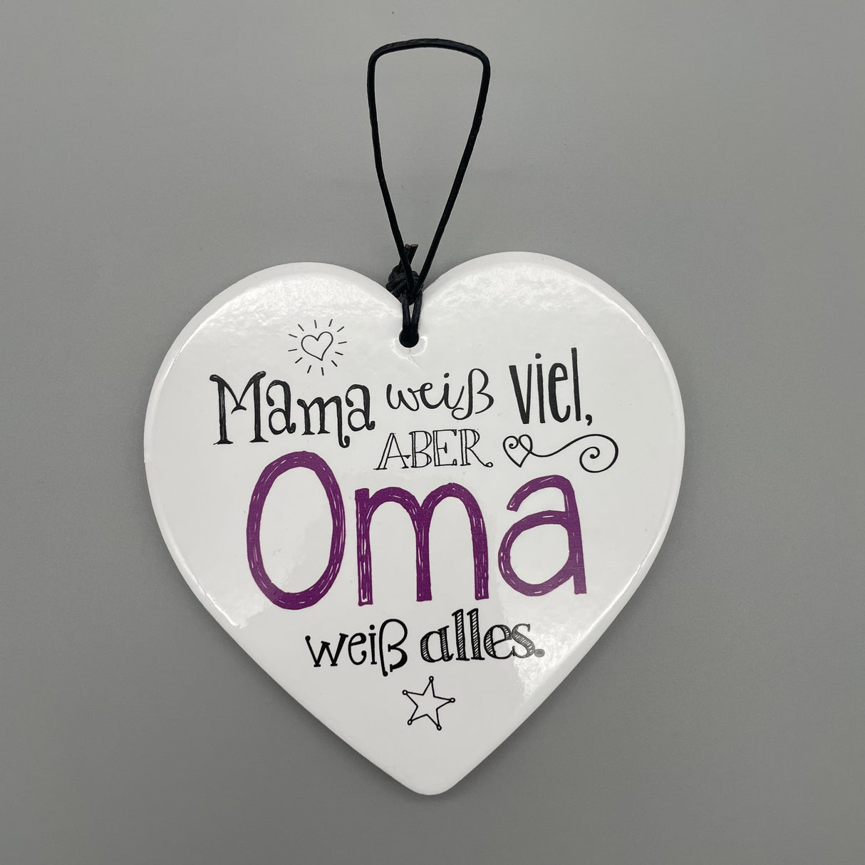 Herz Anhänger - unterschiedliche Sprüche | Deko hängend Geschenk Oma von Wimpelberg