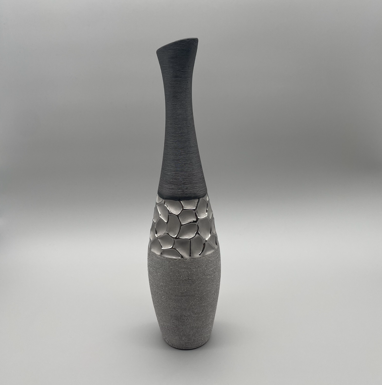 Vase aus Keramik - silber-grau von Wimpelberg