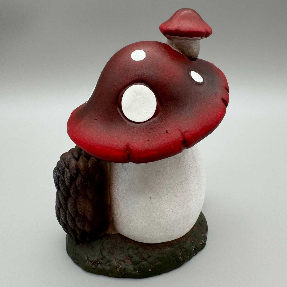 Pilzhaus mit LED-Licht und Timer – handbemalt aus Terracotta (13x17 cm) | Herbstdeko von Wimpelberg