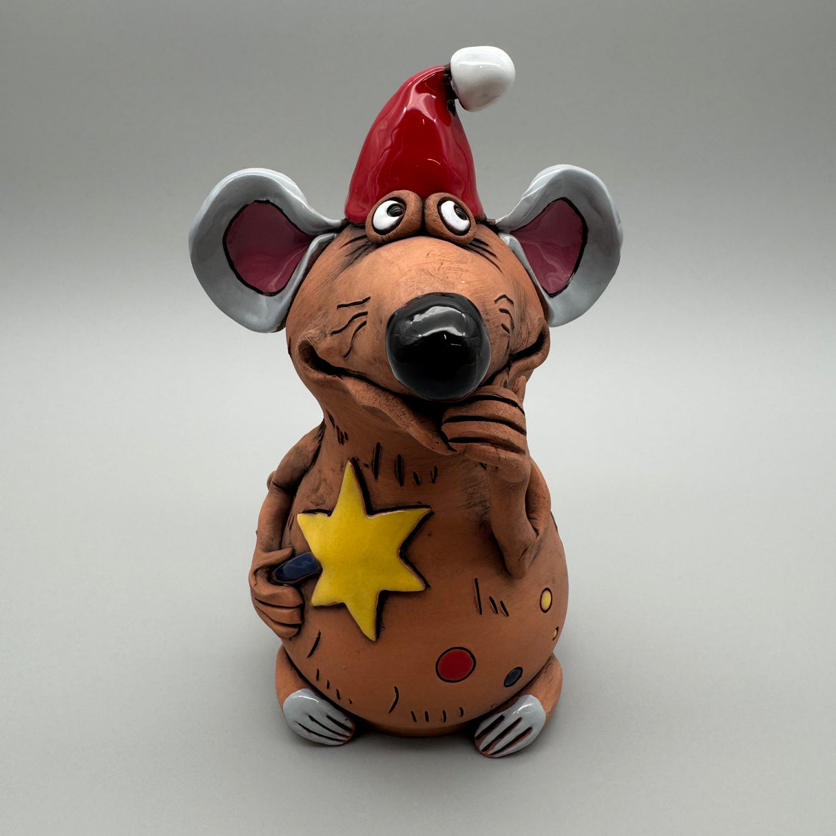 Weihnachtsmaus aus Keramik 20x13 cm – Festliche Dekofigur von Wimpelberg