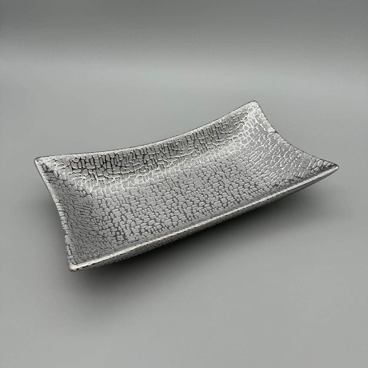 Stilvolle Grau-Silber Deko-Schale: Matte Keramik, Glänzende Struktur, Filz-Sticker von Wimpelberg