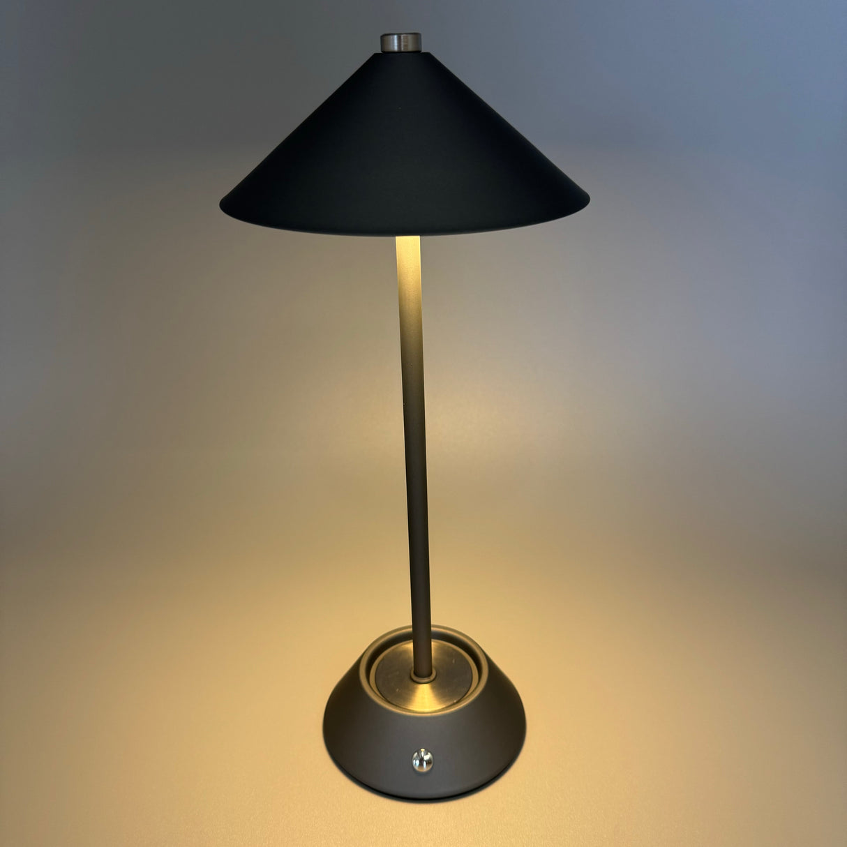 LED-Lampe rund 34cm Touch - Grau | LED Deko Lampe | Schirmdesign von Wimpelberg