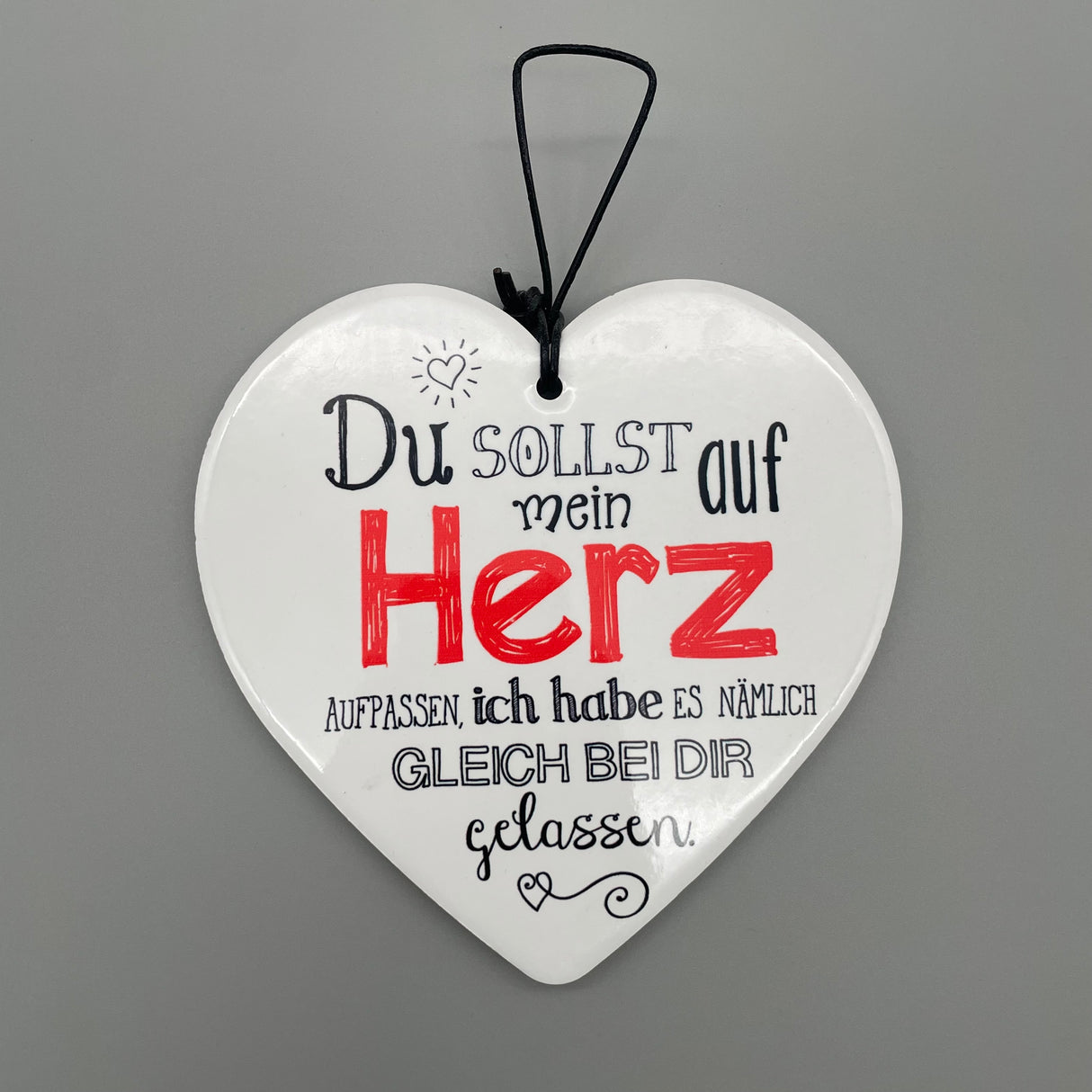 Herz Anhänger - unterschiedliche Sprüche | Deko hängend Geschenk Herz rot von Wimpelberg
