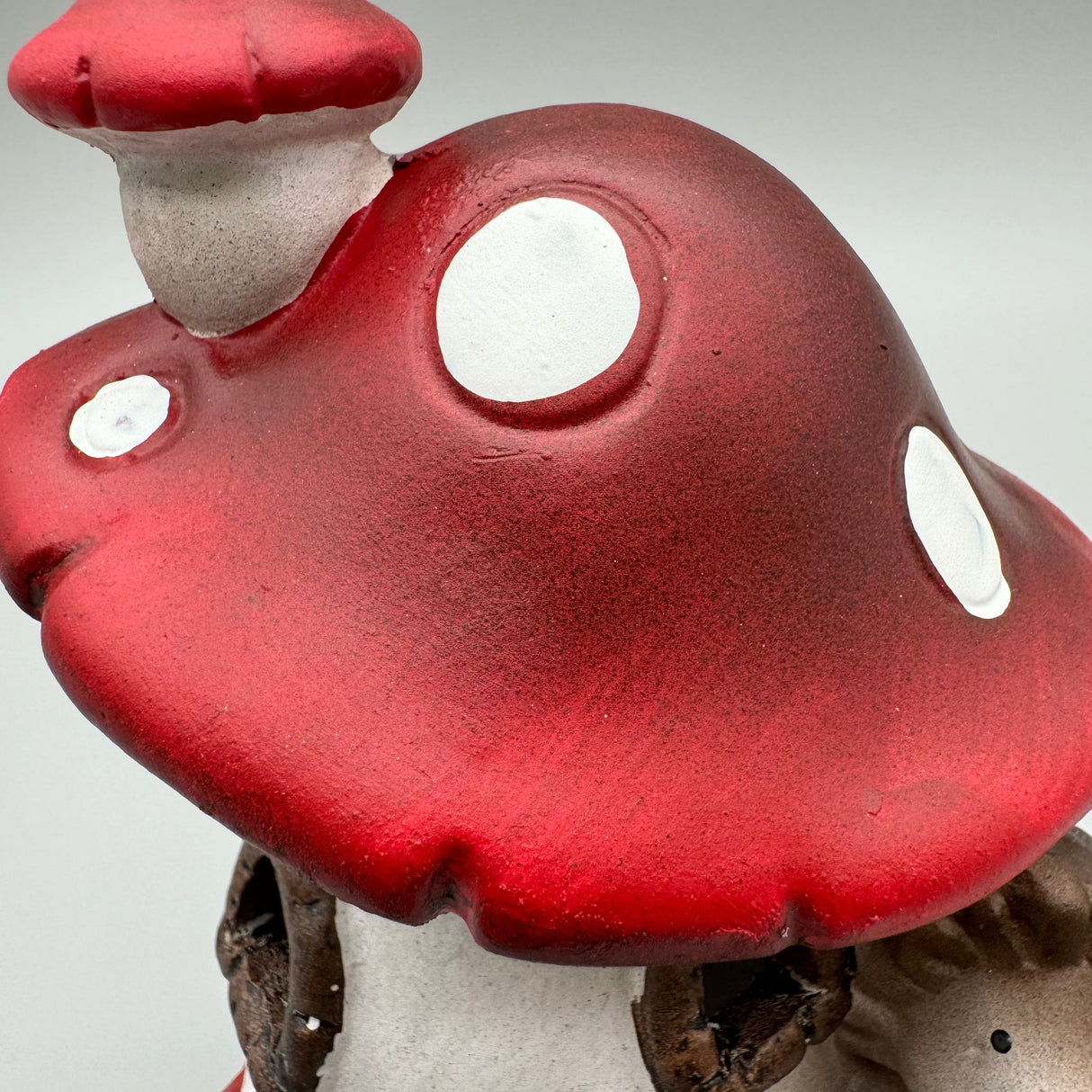 Pilzhaus mit LED-Licht und Timer – handbemalt aus Terracotta (13x17 cm) | Herbstdeko von Wimpelberg