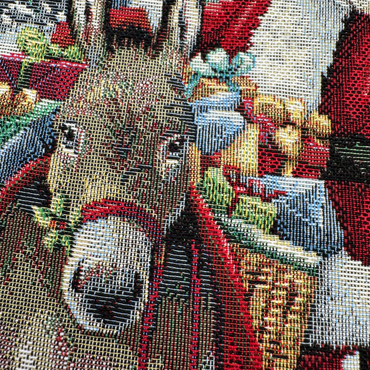 Kissenhülle "Santa-Santa-Pferd" und "Santa-Santa-Esel" 45x45 cm – Gobelin Weihnachten von Wimpelberg