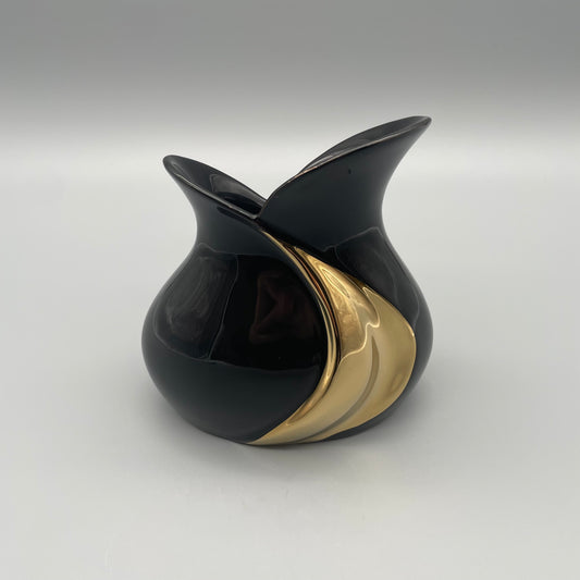 Vase aus Keramik - schwarz-gold   von Wimpelberg