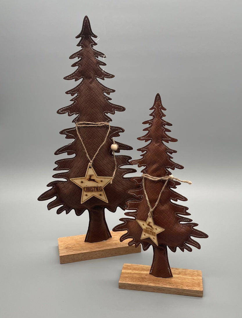 Deko-Baum im Leder-Look – Winterdeko Baum Leder Deko von Wimpelberg