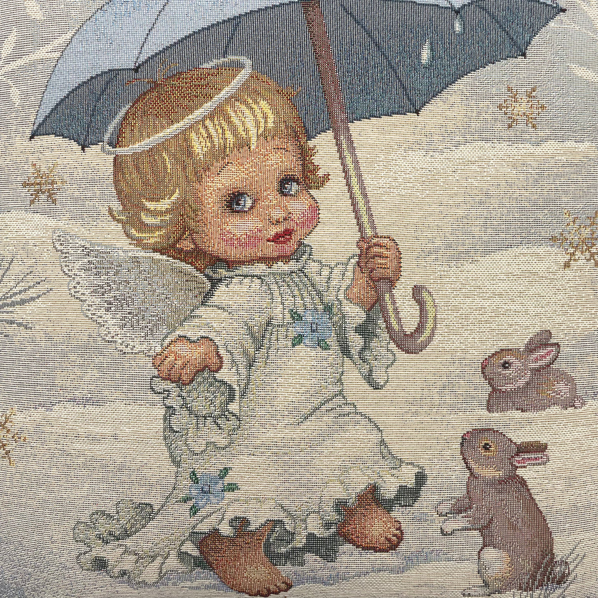 Kissenhülle Weihnachten 45x45 Gobelin – Engel mit Schirm, Weihnachten Kissenhülle von Wimpelberg