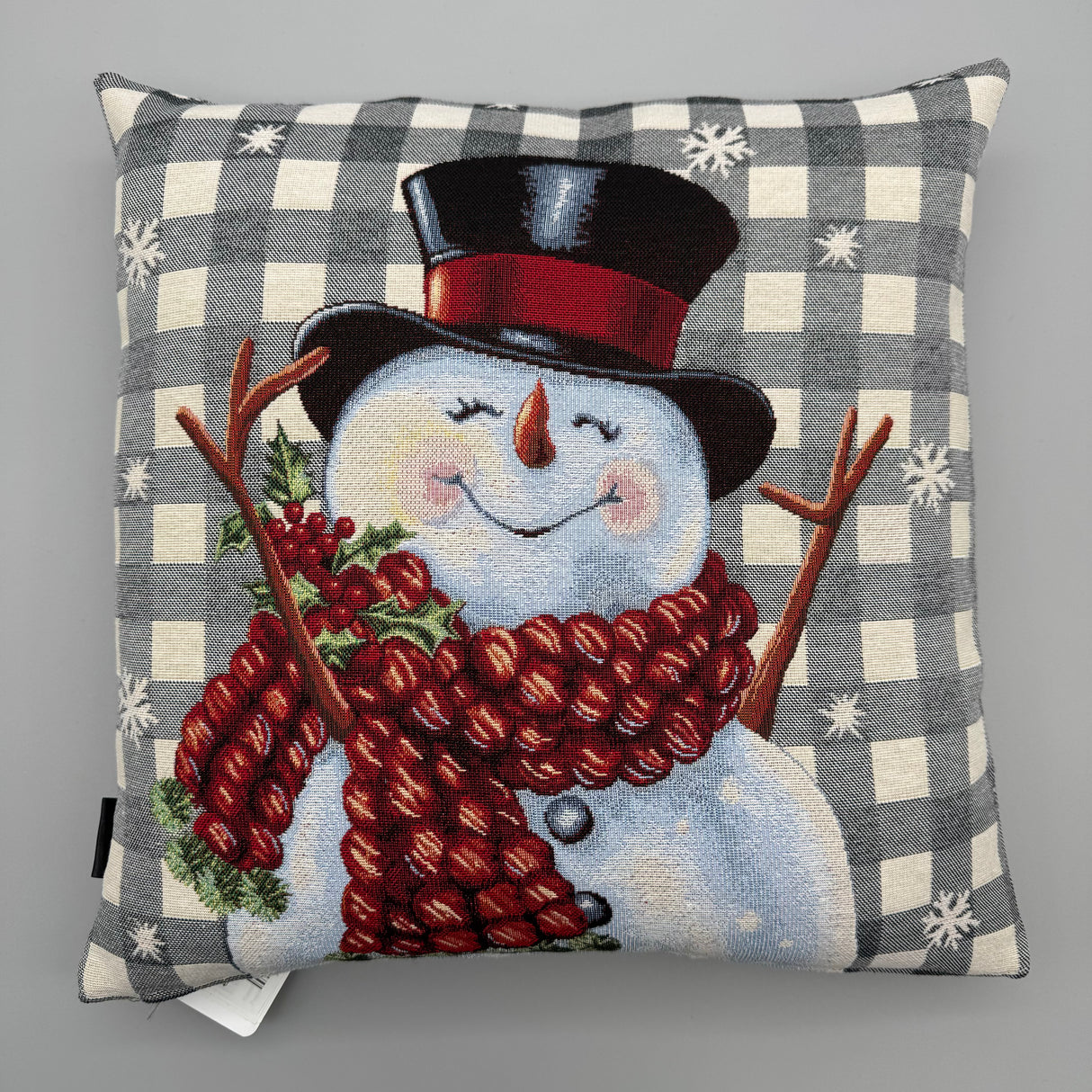 Kissenhülle Winter 45x45 cm – Gobelin Winter Sven Schneemann von Wimpelberg