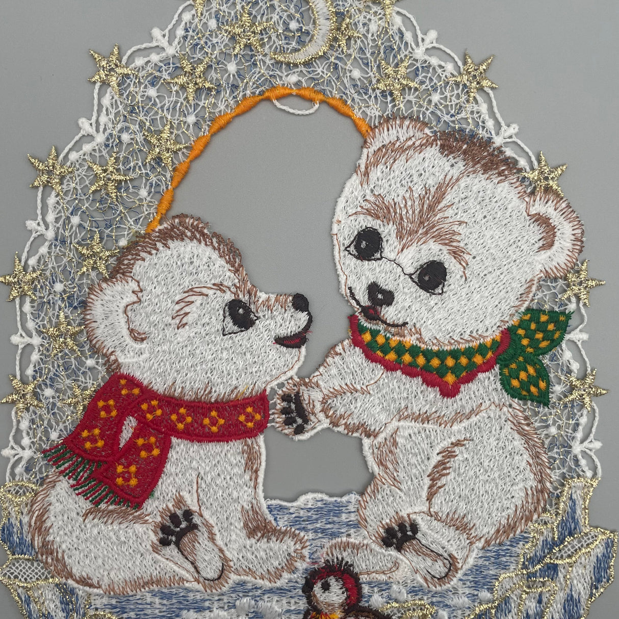 Fensterbild Weihnachten zum aufhängen Eisbären von Wimpelberg