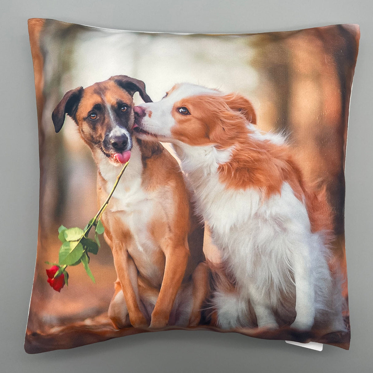 Kissenhülle zwei Hunde | 40x40cm 2 Hunde verliebt von Wimpelberg