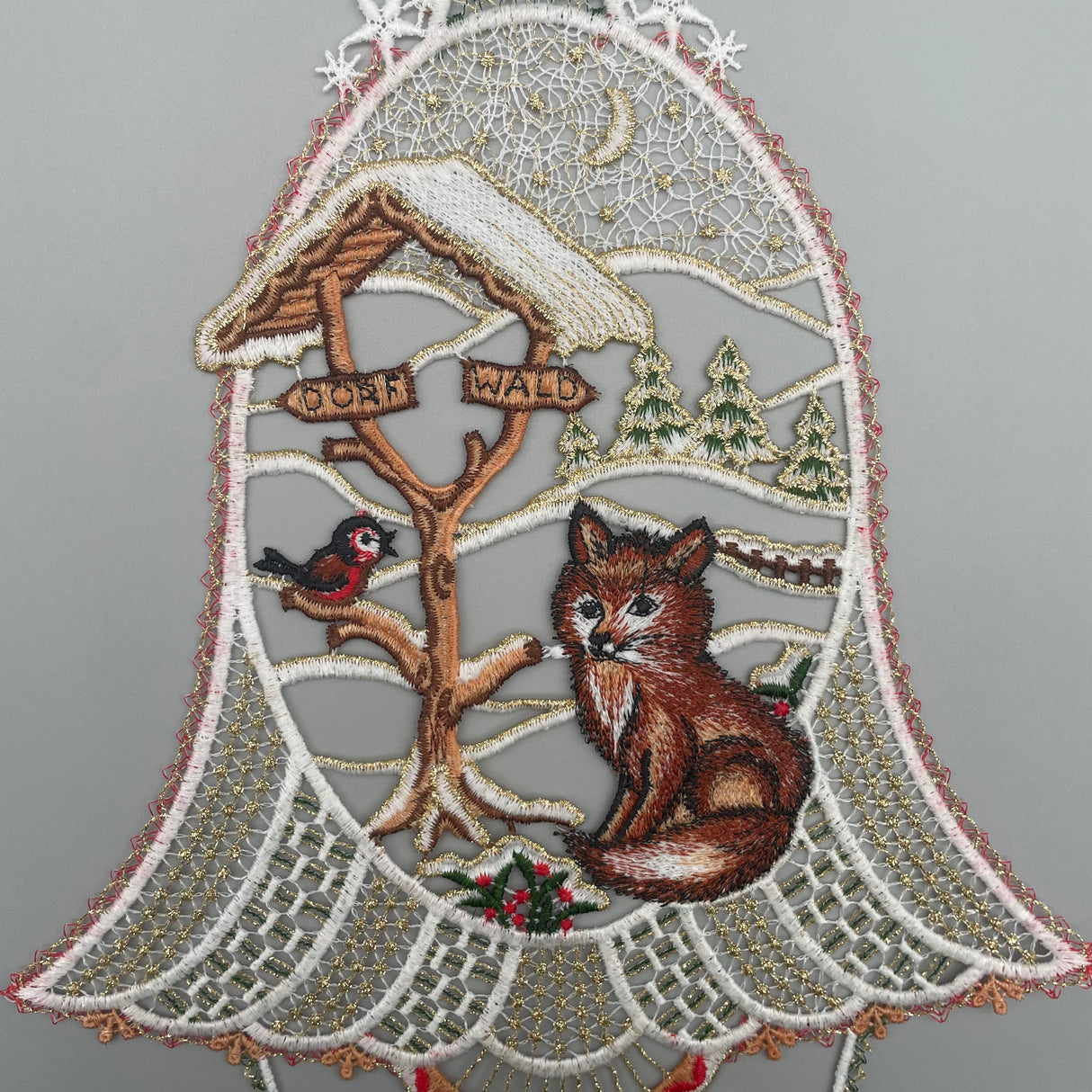 Fensterbild Weihnachten zum aufhängen Fuchs und Vogel von Wimpelberg