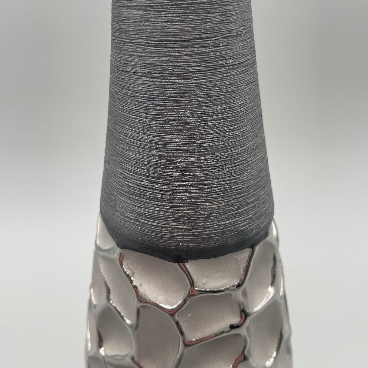 Vase aus Keramik - silber-grau von Wimpelberg