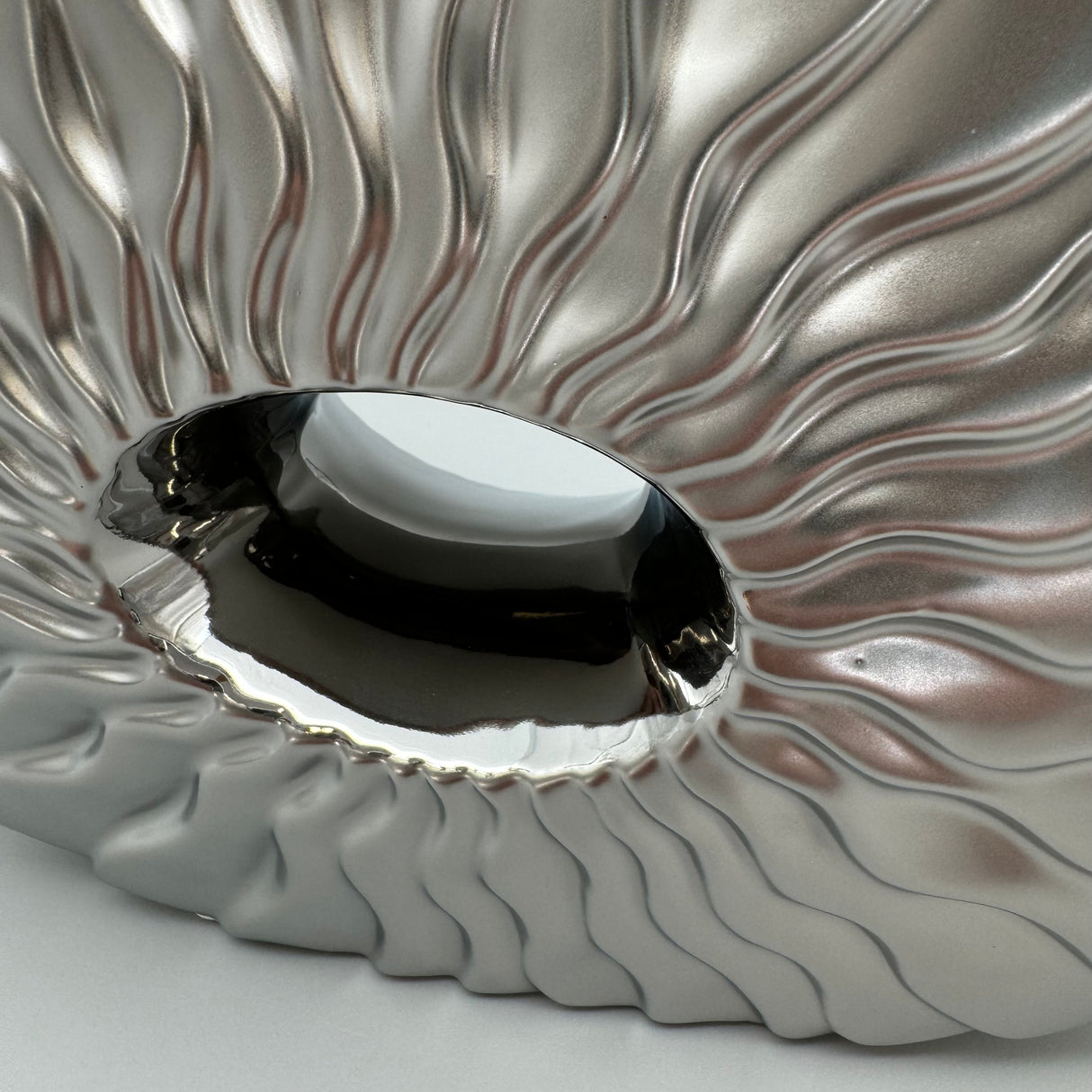 Deko Vase 25x16 cm – Mattsilber Keramik | Dekoration Vase modern silber von Wimpelberg