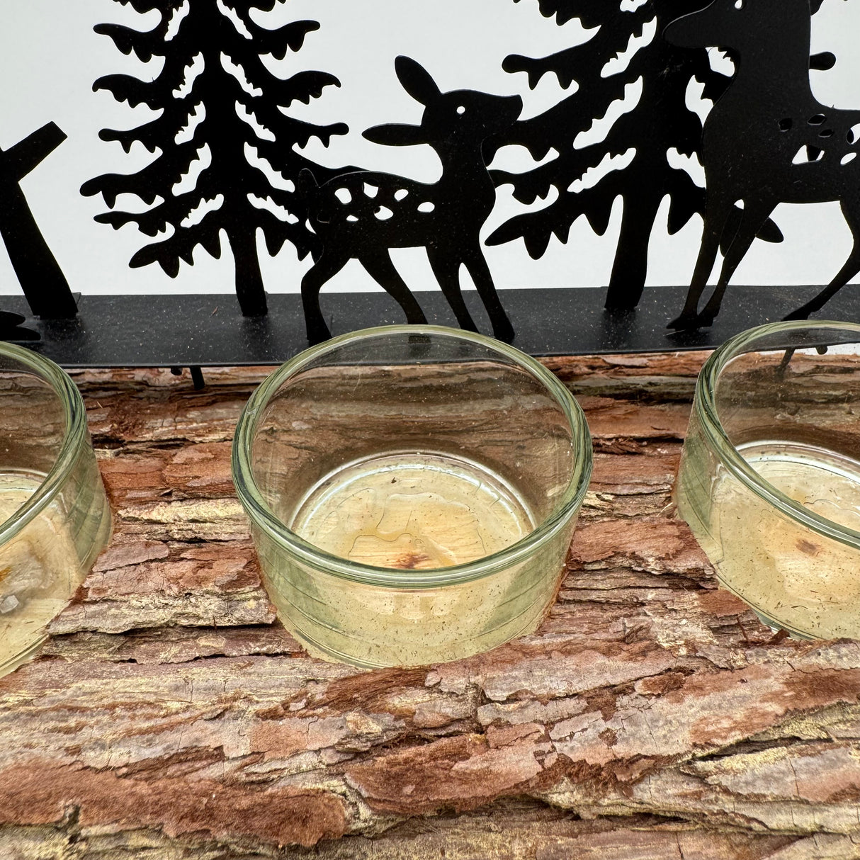 Tischleuchter 4-flammig 28x10 cm aus Holzrinde – Formano Winterdeko von Wimpelberg