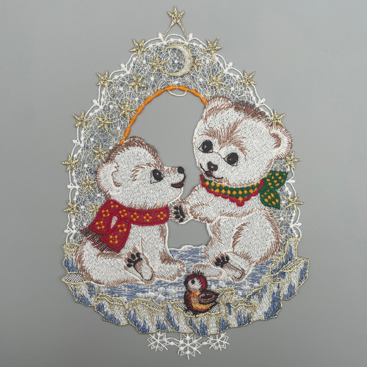 Fensterbild Weihnachten zum aufhängen Eisbären von Wimpelberg