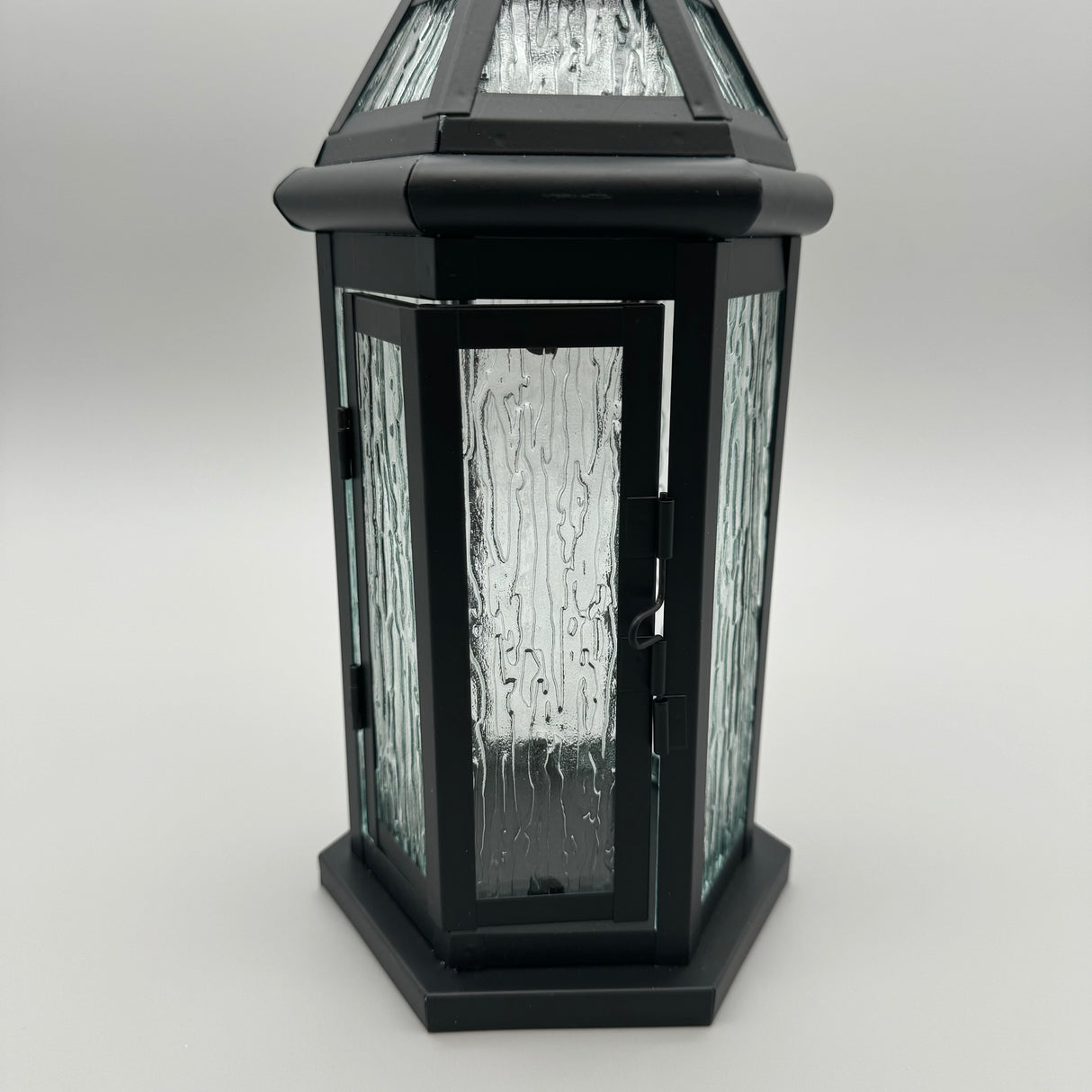 Laterne aus mattem, schwarzem Metall – 14x30cm und 17x38cm von Wimpelberg