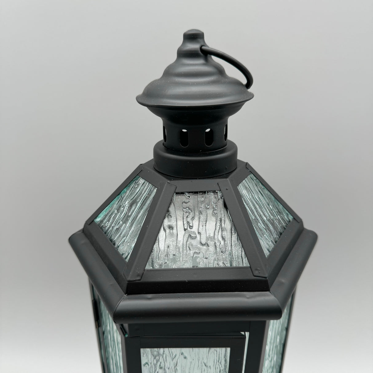 Laterne aus mattem, schwarzem Metall – 14x30cm und 17x38cm von Wimpelberg