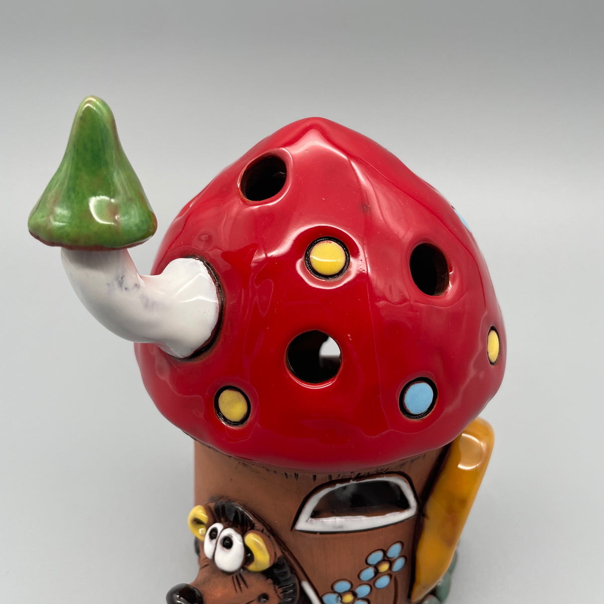 Teelichthaus mit rotem Dach & Igel von Wimpelberg