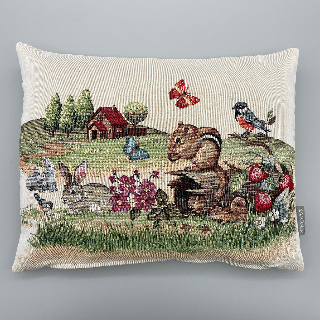 Kissenhülle Gobelin "Tiere" - 38x48cm | Frühlings Kissenhülle von Wimpelberg