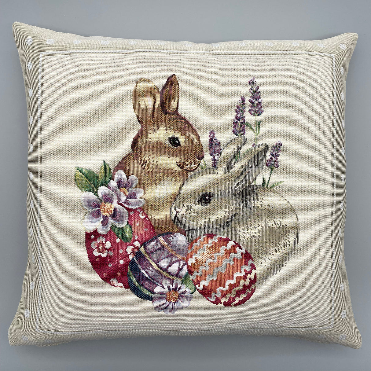 Kissenhülle 45x45 Mimbre/Osterhasen | Kissenhülle Ostern von Wimpelberg